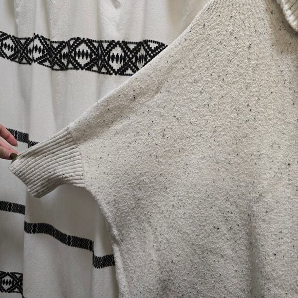 Loft cream colored black speckled knit turtleneck sweater oversized boxy XS - Picture 4 of 12